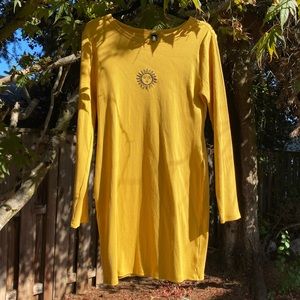 WildFable Long Sleeve Bodycon Sun Embroidery Dress